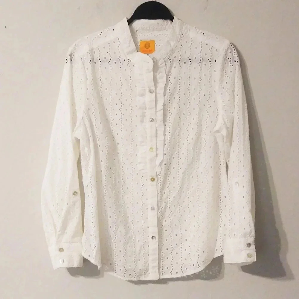 Ruby Rd. Eyelet Ruffle Top